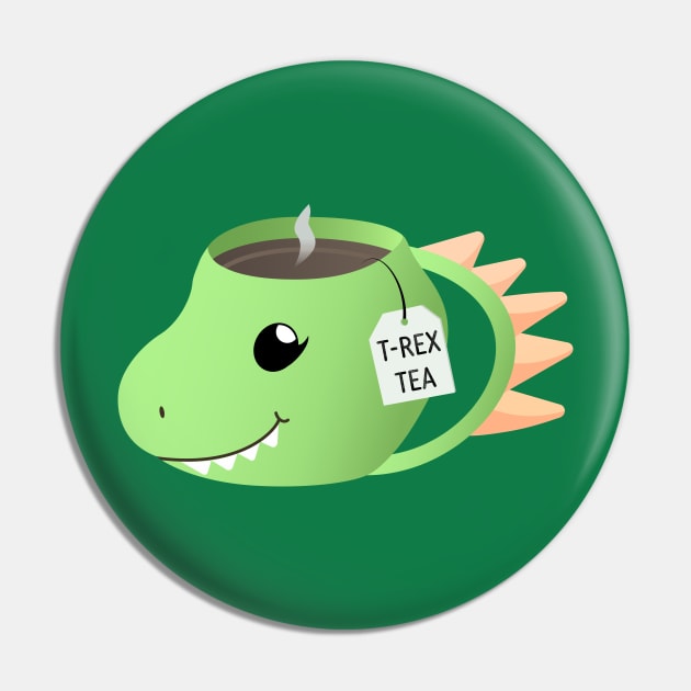 T Rex Tea Pin by UpPastMidnight