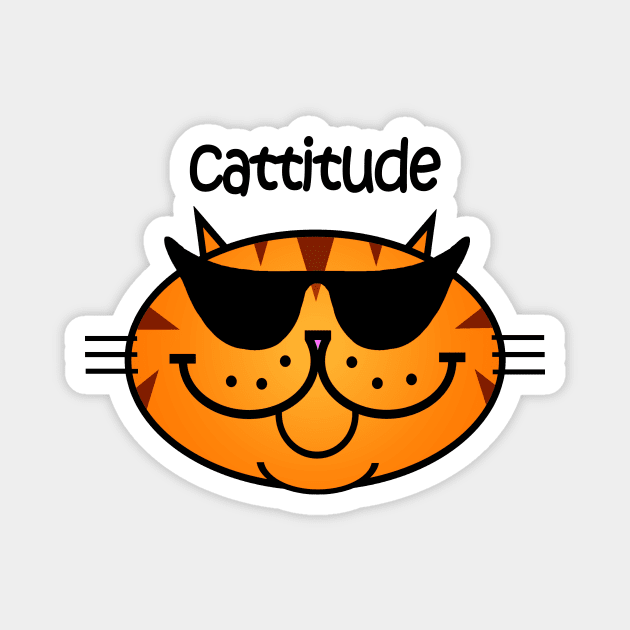 Cattitude 2 - Ginger Snap Magnet by RawSunArt