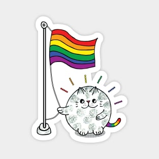 Raise the pride flag lgbtq cat Magnet