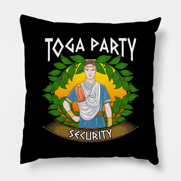 Toga Party Security Guard Funny Fraternity Party Pillow by theperfectpresents