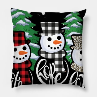 Faith Hope Love Snowman Funny Christmas Gift For Christian Pillow