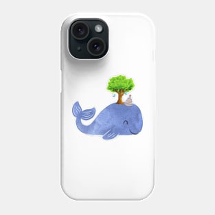 Giant sea whale with a tree Phone Case