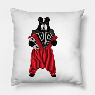 Funny Dog Playing Accordion Pillow