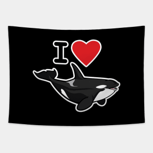 I Love Killer Whales Tapestry