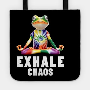 Exhale Chaos Zen Frog Meditation Yoga Tote