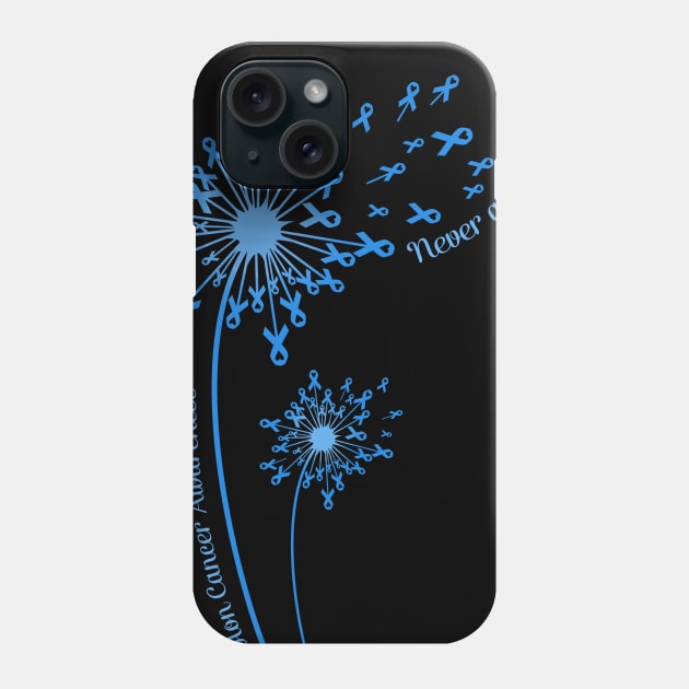 Dandelion Colon Cancer Awareness Never Give Up Phone Case by Elliottda