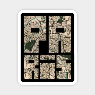 Paris, France City Map Typography - Vintage Magnet