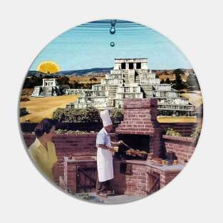 Friday BBQ - Surreal/Collage Art Pin