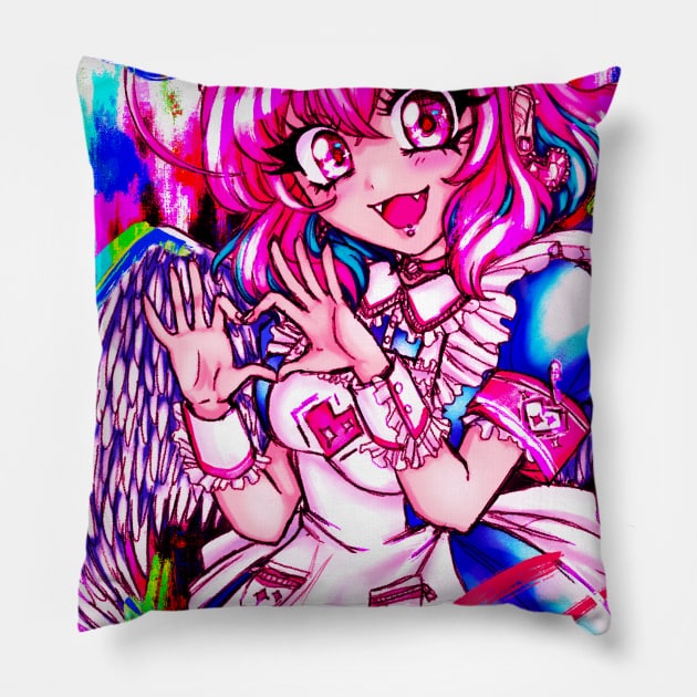 RIAMU CUTIE MAID Pillow by draculovely