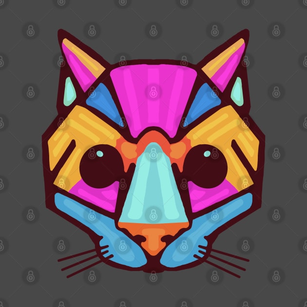 Geometric Cat Big Nose by wildjellybeans