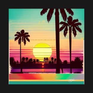 Retro 80s Summer Sun 56 T-Shirt