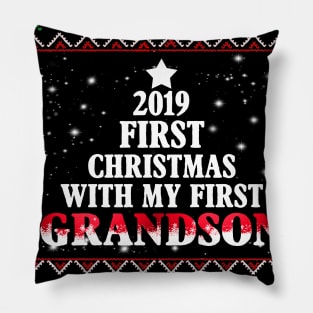 2019 First Christmas With My First GrandSon Costume Gift Pillow