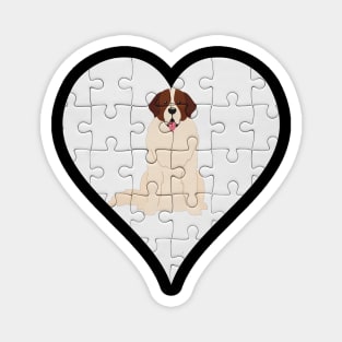 Moscow Watchdog Heart Jigsaw Pieces Design - Gift for Moscow Watchdog Lovers Magnet