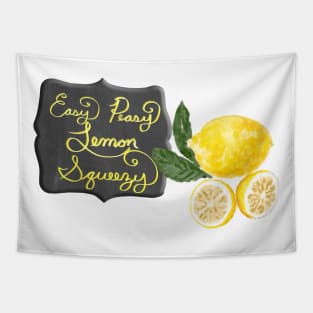 Easy Peasy Lemon Squeezy Chalkboard Graphic Design Tapestry