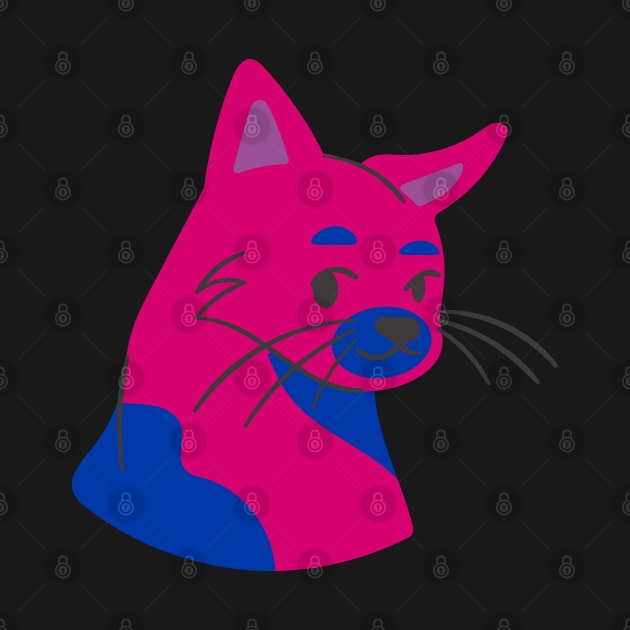 Cat in bisexual pride colors by teesdottop