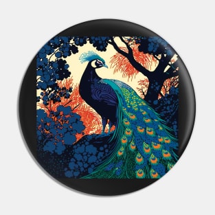 Peacock with beautiful feathers Pin