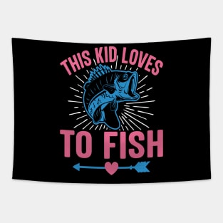 This Kid Loves To Fish Tapestry