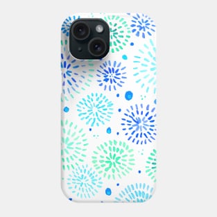 Abstract watercolor sparkles – turquoise Phone Case