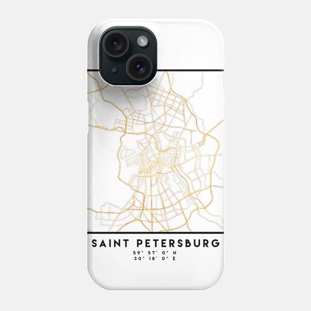 SAINT PETERSBURG CITY STREET MAP ART Phone Case by deificusArt
