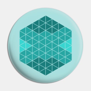 Teal Abstract Triangle Sacred Geometry Design Pin