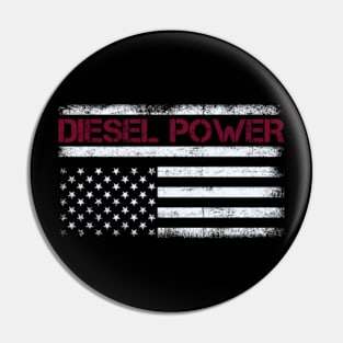 Diesel Power USA Flag T-Shirt Truck Turbo Brothers Mechanic Pin