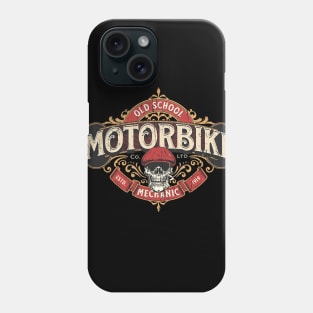 Old school motorbike mechanic distressed Phone Case