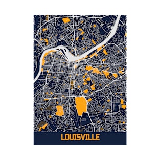 Louisville - Kentucky Bluefresh City Map T-Shirt