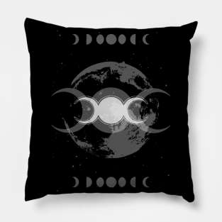 Moon Pattern, Moon Phases, Full Moon, Witch, Tripple Goddess Pillow