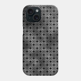 Circle Rings in Black and Silver Vintage Faux Foil Art Deco Vintage Foil Pattern Phone Case