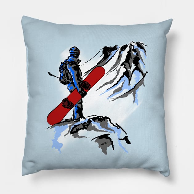 Snowboarder Pillow by sibosssr