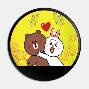 brown bear and cony Pin