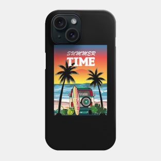 sunset surf on the beach Phone Case