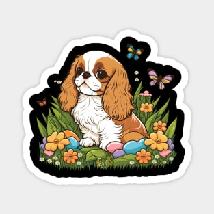 King Spaniel happy easter day Magnet