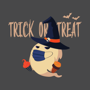 Trick or Treat Halloween Gifts, Masked ghost in costume T-Shirt