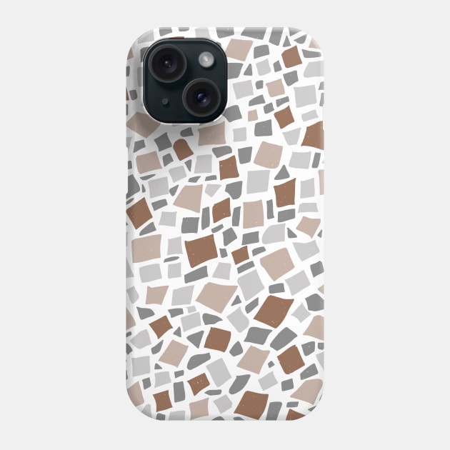 Broken Tiles Mosaic Pattern Brown Color Background GC-120-3 Phone Case by GraphicCharms