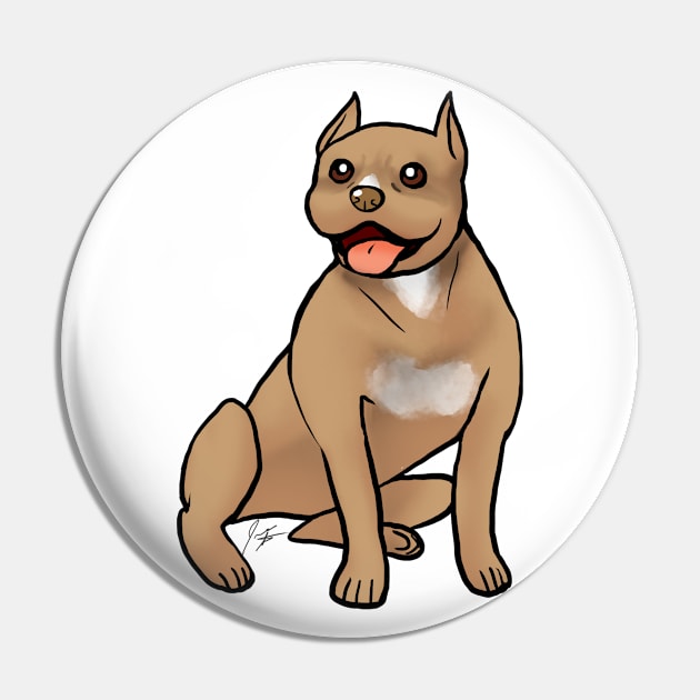 Dog - American Pitbull Terrier - Red Nose Cropped Pin by Jen's Dogs Custom Gifts and Designs