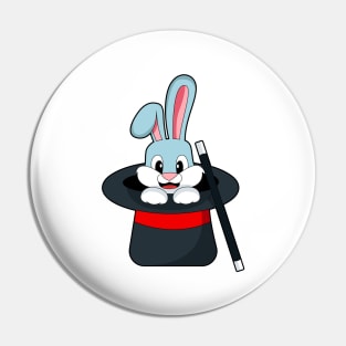 Rabbit at Magic with Wand & Hat Pin