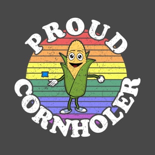 Retro LGBT Proud Cornholer Cornhole T-Shirt