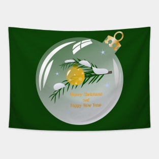 Christmas tree branch in glass bauble Tapestry