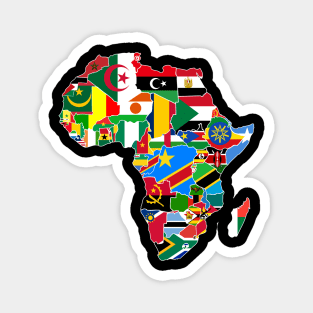 Africa Continent Map with Country Corresponding Flags | African Pride Magnet