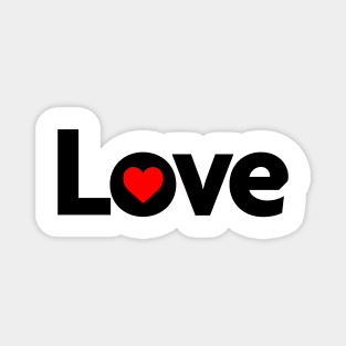 Love - Typographic Design. White Tee Magnet