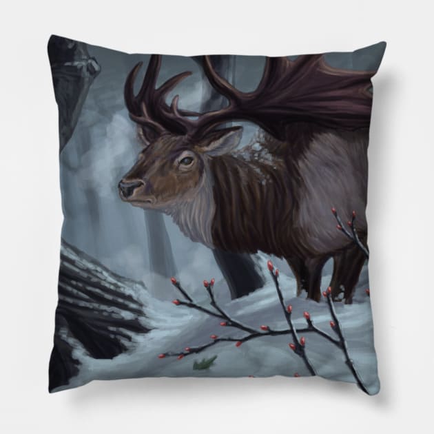 Echoes of an Ancient Winter Pillow by CoffeeBlack