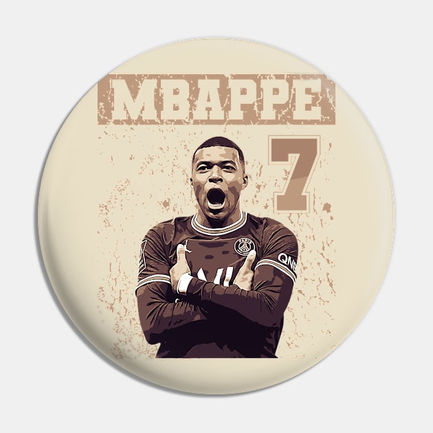 Mbappe 7 | Brown vintage Pin by Aloenalone