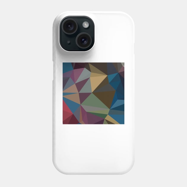 Blue Sapphire Abstract Low Polygon Background Phone Case by retrovectors