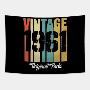 Vintage 1961 Original Parts Retro Vintage Birthday Gifts 59s Tapestry