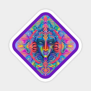 New World Gods (19) - Mesoamerican Inspired Psychedelic Art Magnet