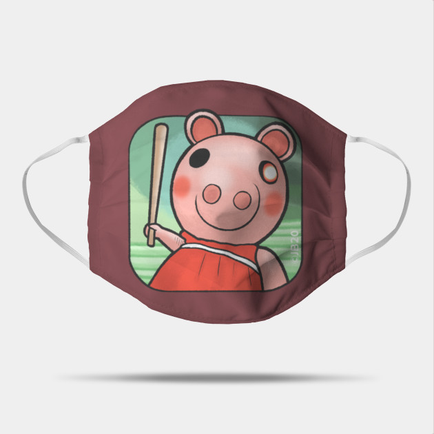 Piggy With Baseball Bat Roblox Maschera Teepublic It - red bat roblox