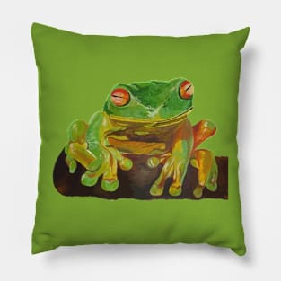 Cute Red Eyed Tropical Tree Frog Cut Out Pillow