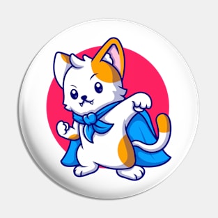 a cute superhero cat Pin