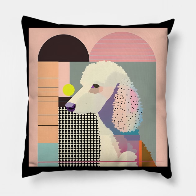 Retro Bedlington Terrier: Pastel Pup Revival Pillow by NatashaCuteShop